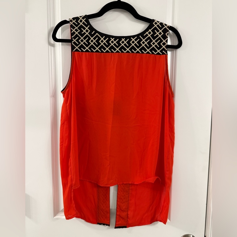 THML Y2K Inspired Top in Black and Red- opens back details (Large)